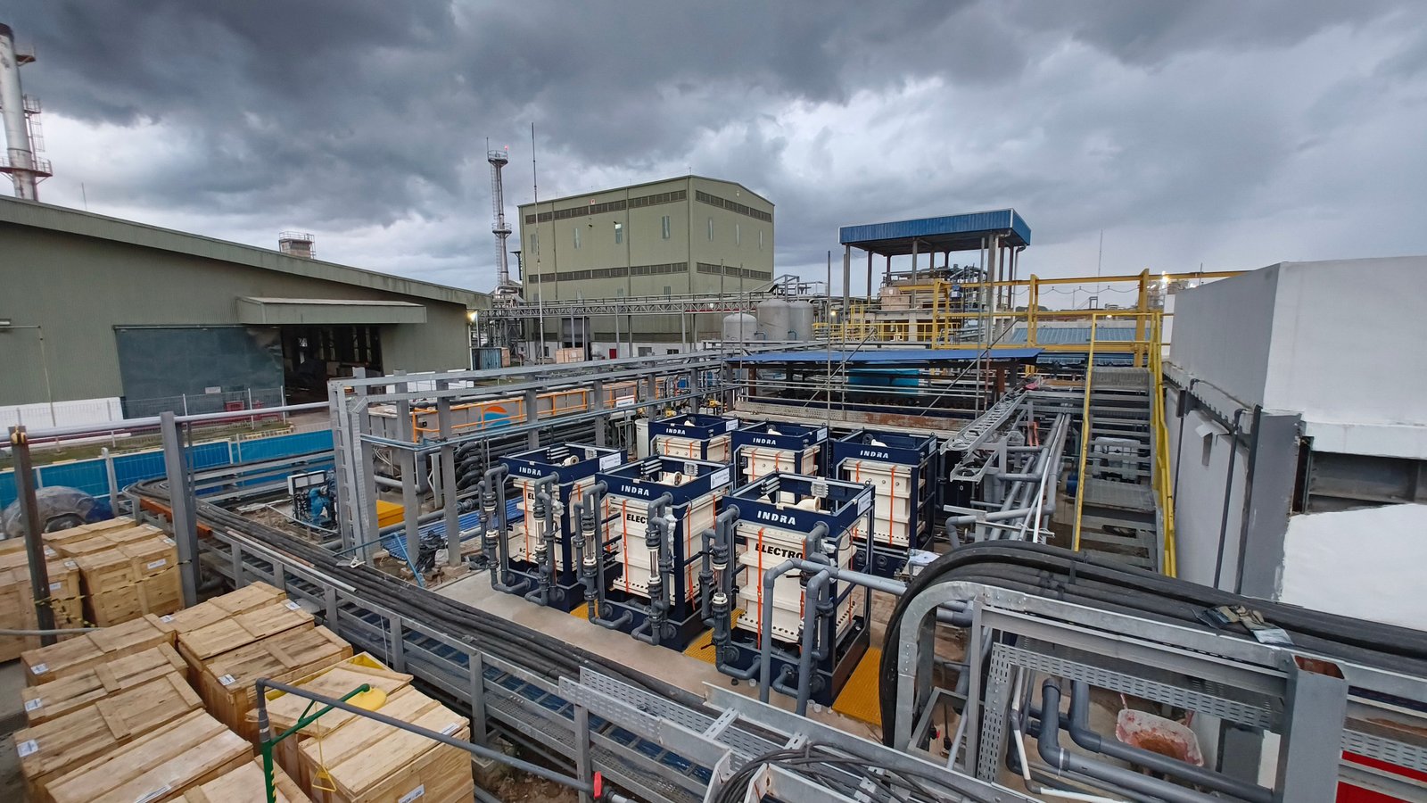 Indra ElectroX units installed at an industrial wastewater treatment site